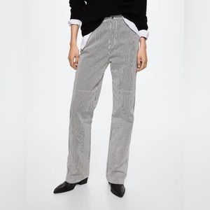 Mango Striped Utility Jeans